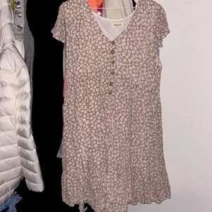Tan and white Women’s dress| sweet lovely by Jen| size:L